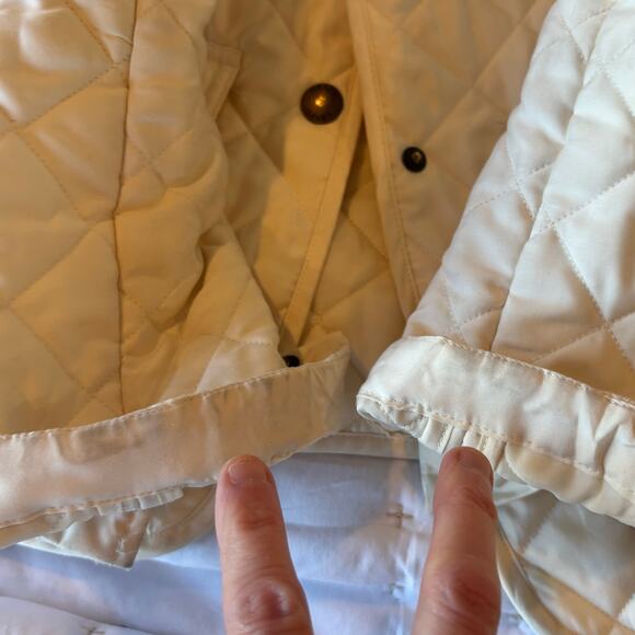 CHAPS Quilted Lightweight Barn Jacket Chore Coat Cream Womens Size Small - Picture 7 of 8